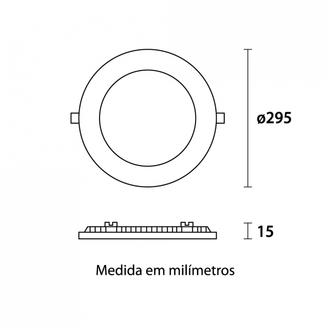 Painel Embutido Blumenau Redondo Tech 24 watts 3000K Ø295x15mm 80363004