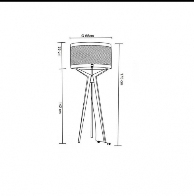 Coluna de Piso Madelustre Navi Cúpula Tela Natural 1L E27 Ø650x1700mm 2928