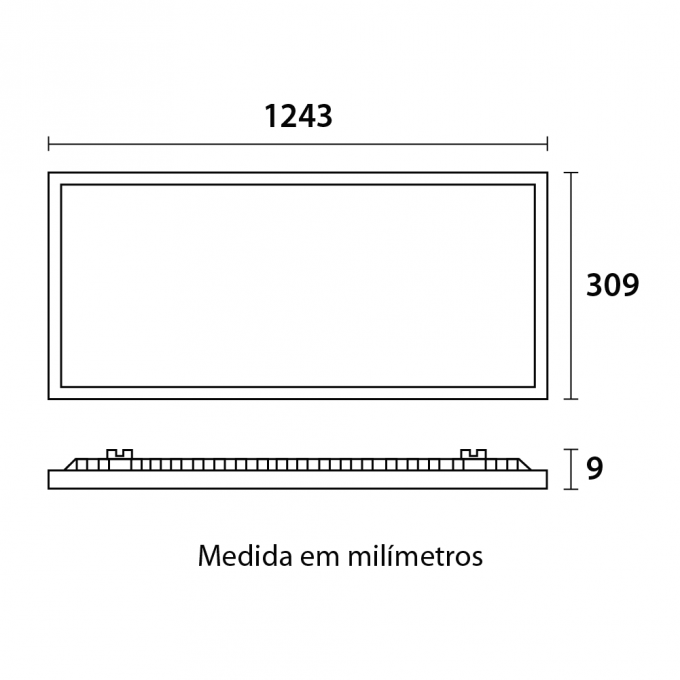 Painel Embutido Retangular Blumenau 45 watts Backlight 4100K 1240x309mm 80484104