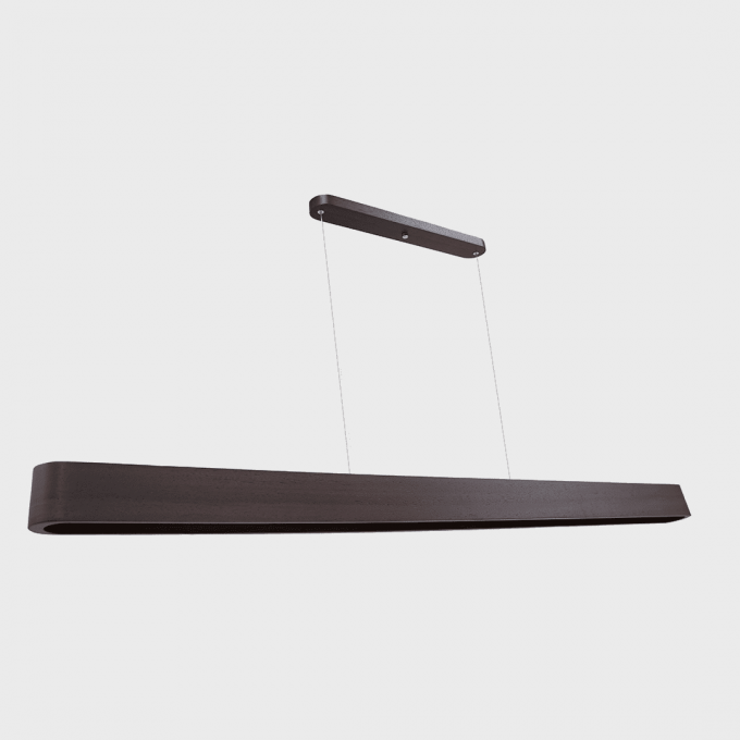 Pendente Madelustre Rettangolare Grande Madeira 1L Tubular T8 1300mm 2983