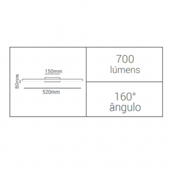 Arandela Opus LED Wing 10 watts 4000K Bivolt IP44 520mm Cromado OPS 80693