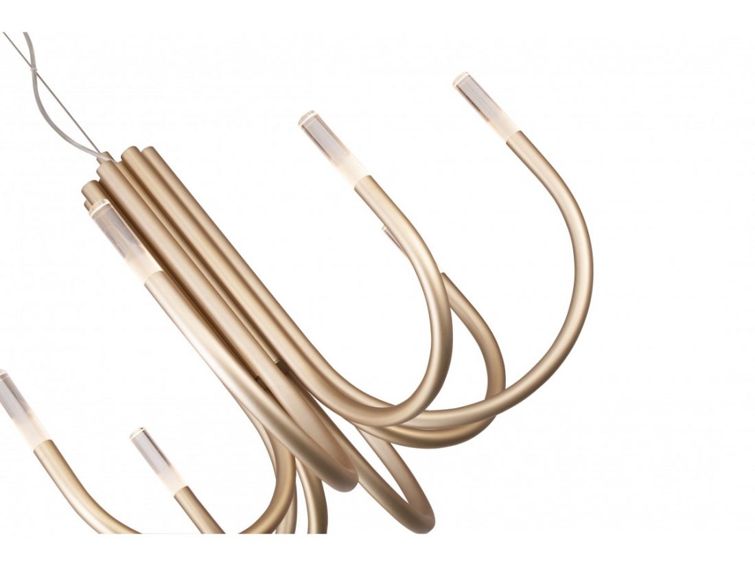  Pendente Casual Light Studioluce Cissy Dourado 30 watts 3000K Ø750X500mm PD1509