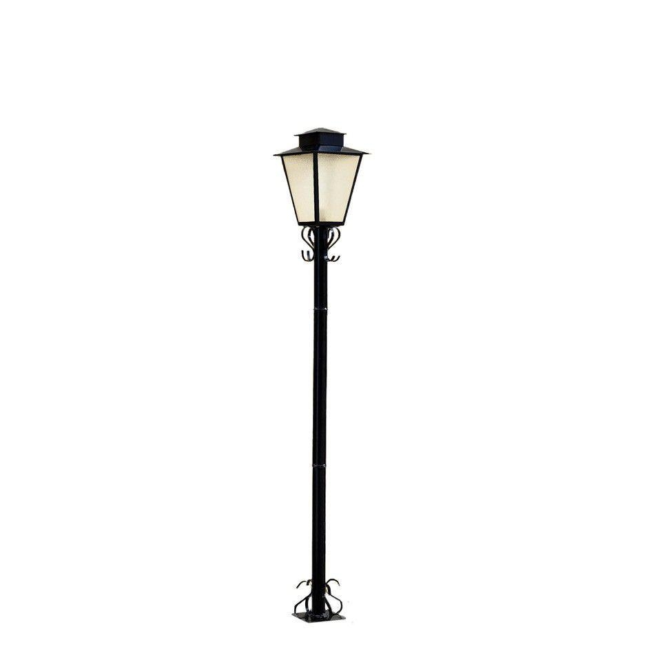 Poste Ideal Colonial Externo Aço Fosfatizado e Termoplástico 1L E27 1760x270x270mm P-3