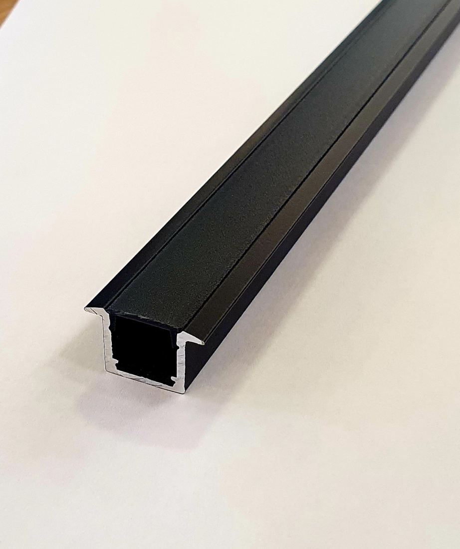 Perfil Embutido Sob Medida MK Iluminação 25x15mm LENTE PRETA (Somente Perfil) ALP03