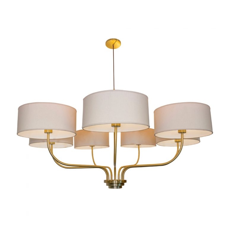 Lustre Munclair Versos 7L E27 Cúpula Tecido Cru Ø1200x680mm Expedito Bezerra 1268-7