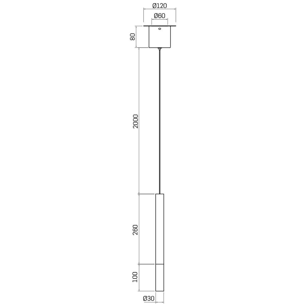  Pendente Casual Light Studioluce Cissy Dourado 3 watts 3000K Ø30x360mm PD1508DO