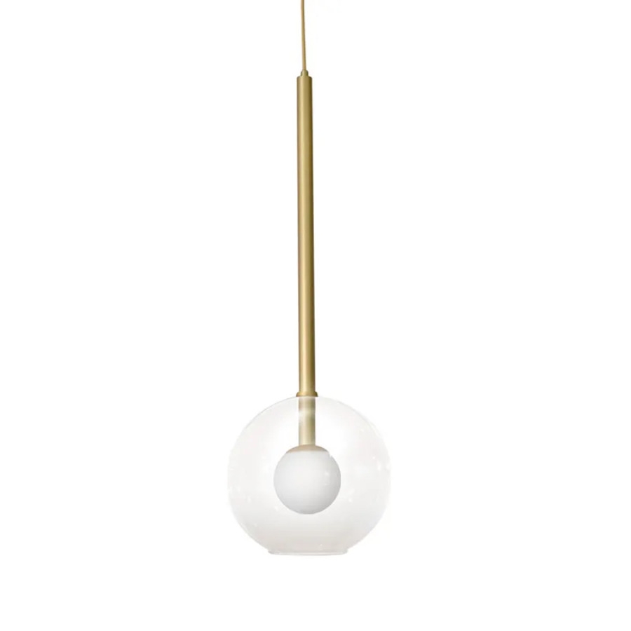 Pendente Itamonte Belle II 1L G9 Esfera Ø250mm Vidro Transparente/Leitoso Fosco 479/1