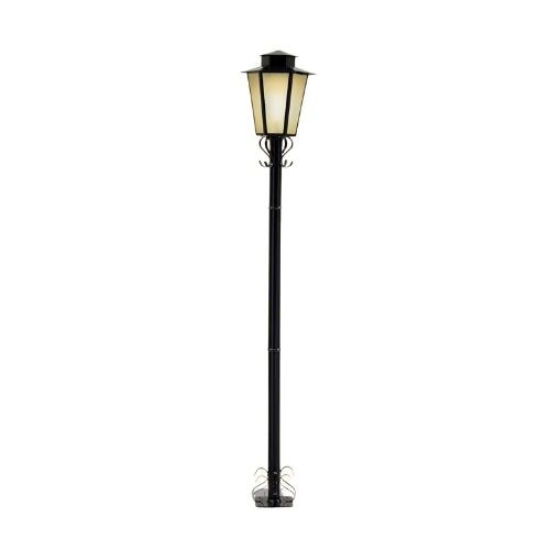 Poste Ideal Colonial Externo Sextavado Aço Fosfatizado e Vidro Transparente 1L E27 1760x320x320mm P-9 VT