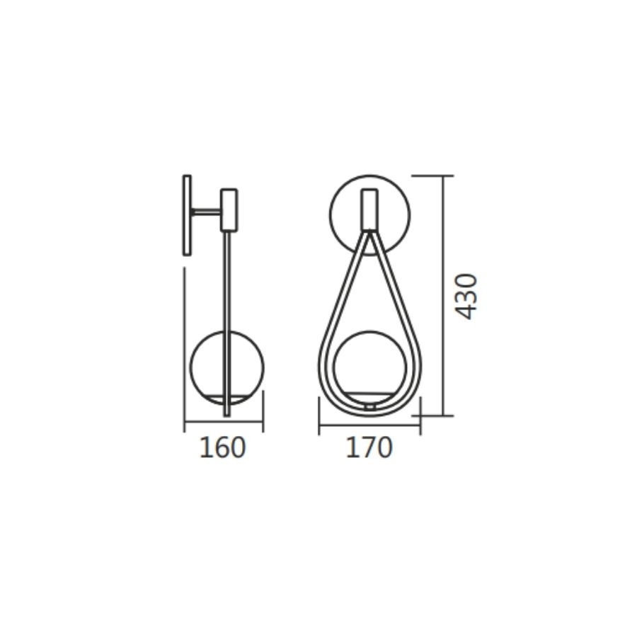 Arandela Spotline Gota 1L G9 170X430X160mm 820/1 