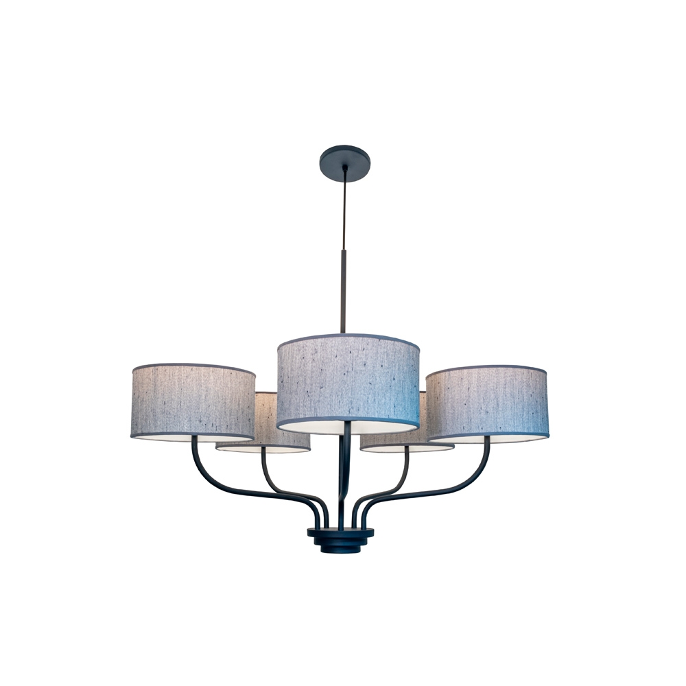 Lustre Munclair Versos 5L E27 Cúpula Tecido Cru Ø810x680mm Expedito Bezerra 1267-5
