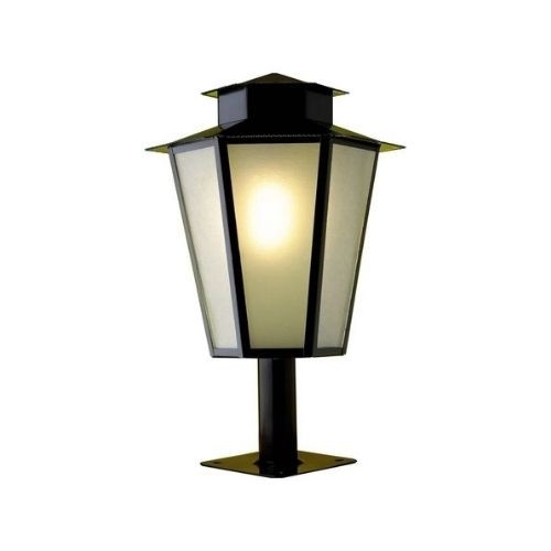 Poste Ideal Colonial Externo Aço Fosfatizado e Termoplástico 1L E27 500x330x330mm P-6