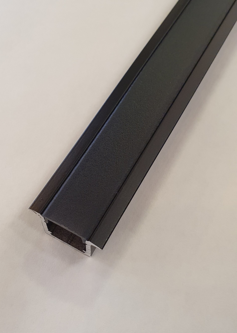 Perfil Embutido Sob Medida MK Iluminação 25x15mm LENTE PRETA (Somente Perfil) ALP03