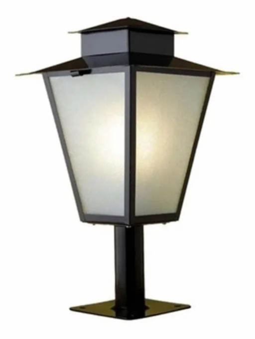 Poste Balizador Ideal Colonial Quadrado Aço Fosfatizado 1L E27 500mm P-1