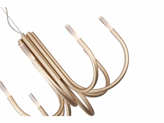  Pendente Casual Light Studioluce Cissy Dourado 30 watts 3000K Ø750X500mm PD1509