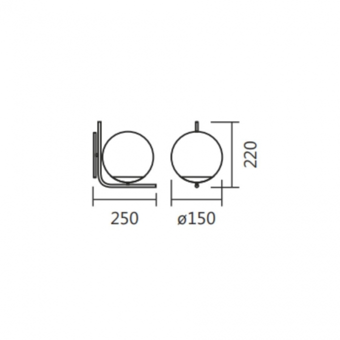 Arandela Spotline Uno 1L E27 150X250X220mm 791/1 