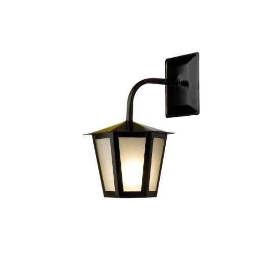 Arandela Ideal Colonial Sextavada Pequena Aço Fosfatizado e Vidro 1L E27 290x190x260mm L-1-B