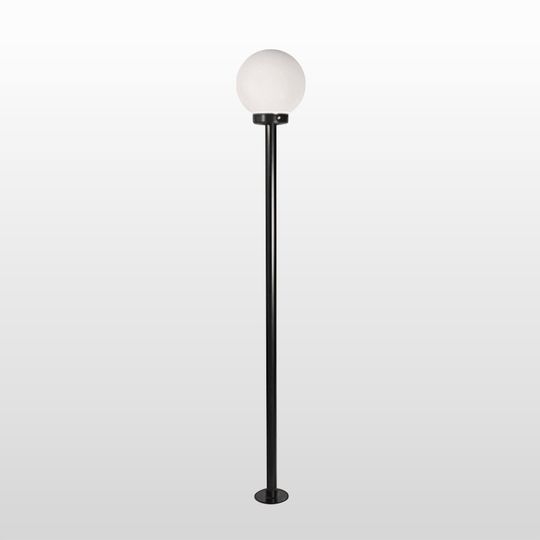 Poste Ideal Solarium Alumínio e Globo Polietileno 1L E27 2000mm PA-1018 C/GP