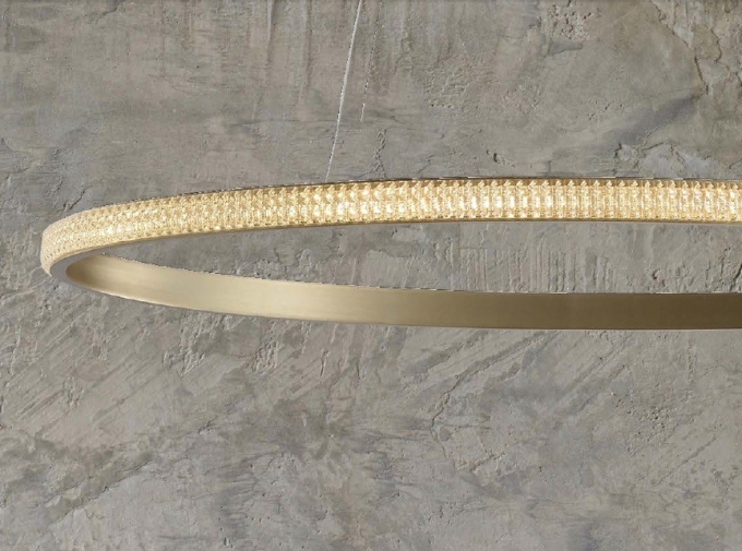 Pendente Casual Light Studioluce Anello Dourado 180 watts 3000K Ø800mm PD1442