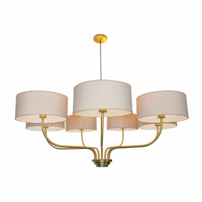 Lustre Munclair Versos 7L E27 Cúpula Tecido Cru Ø1200x680mm Expedito Bezerra 1268-7