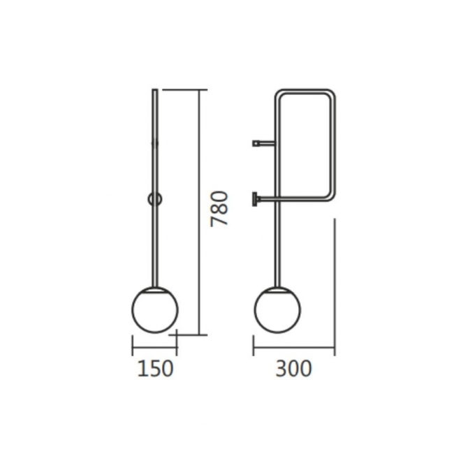 Arandela Spotline Tromp 1L E27 150X780X300mm 815/1 