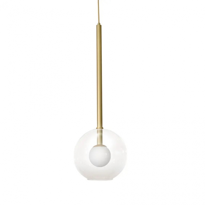 Pendente Itamonte Belle II 1L G9 Esfera Ø250mm Vidro Transparente/Leitoso Fosco 479/1