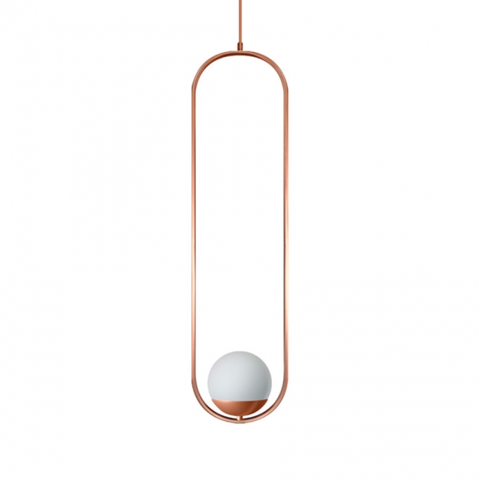 Pendente Itamonte Milla G1 1L G9 790x220mm Esfera Ø150mm Vidro Leitoso Fosco 475/1