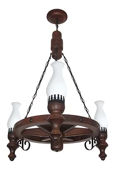 Lustre Luminárias Muller Roda de Carroça 3L E27 Ø1000x650mm 903