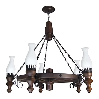 Lustre Luminárias Muller Roda de Carroça 5L E27 Ø1000x800mm 905