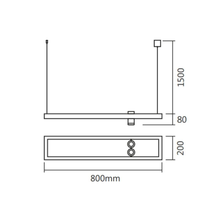 Pendente Spotline Only 34W 3000K + Mini Dicróica 800x200mm 830 