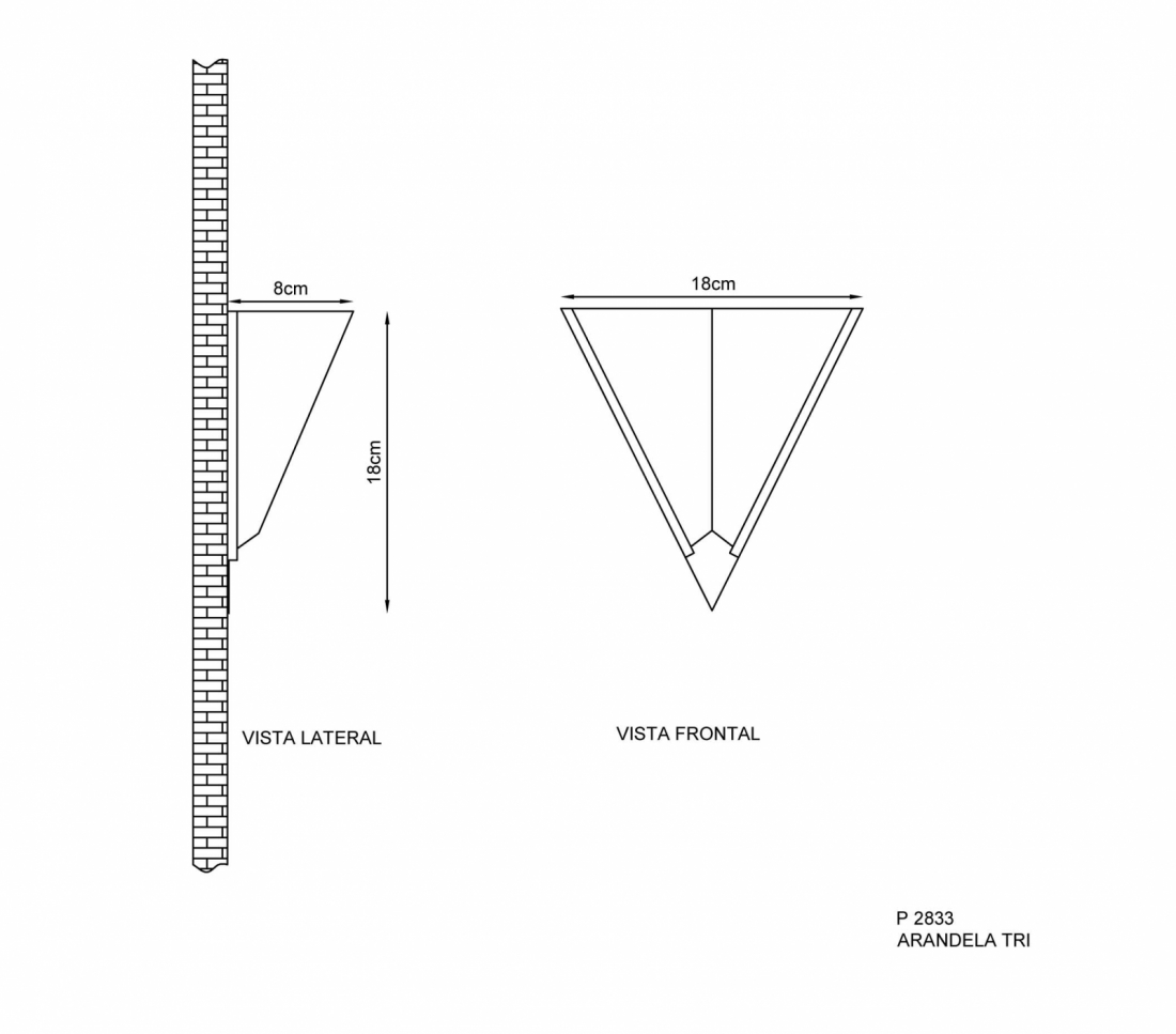 Arandela Golden Tri 1L G9 180x80mm P2833PI