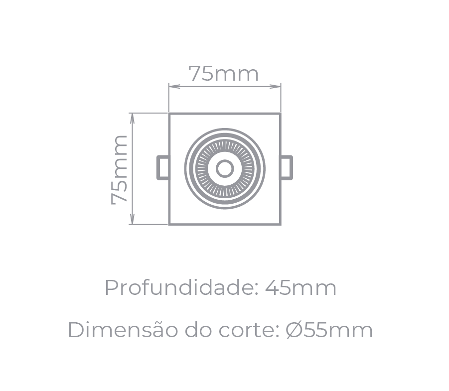 Spot de Embutir Stella Easy MR11 3 Watts 4000K 75x75mm STH7910/40 