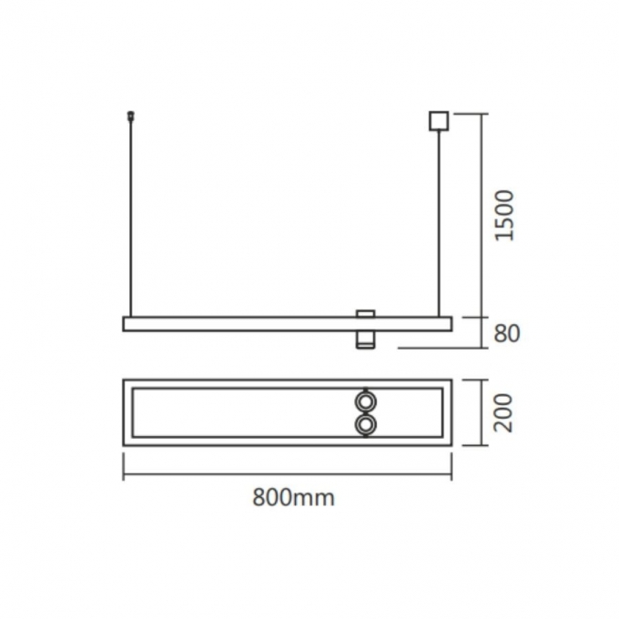 Pendente Spotline Only 34W 3000K + Mini Dicróica 800x200mm 830 