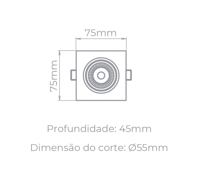 Spot de Embutir Stella Easy MR11 3 Watts 4000K 75x75mm STH7910/40 
