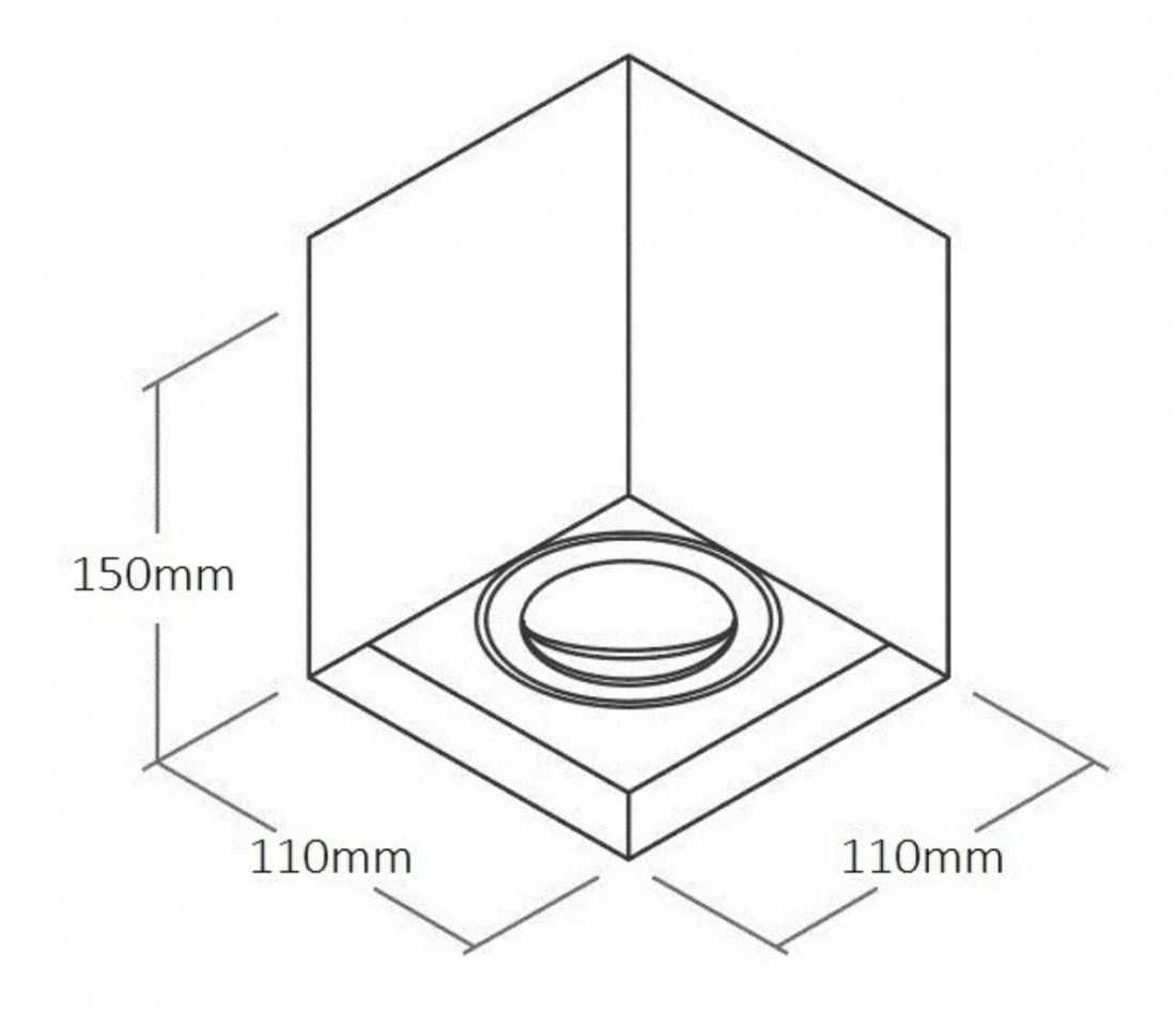 Spot Sobrepor Opus LED Policarbonato MR16 Preto 80x80x125mm OPS 80280