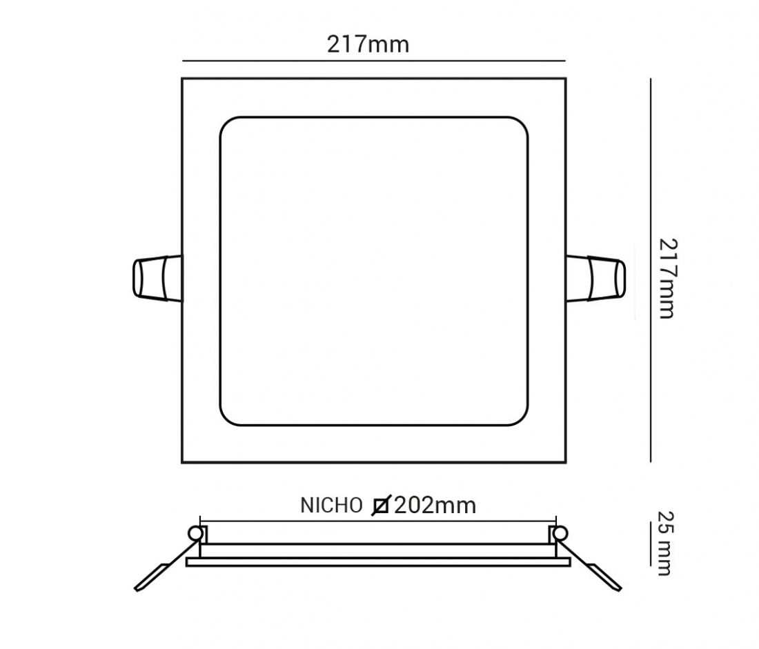 Painel Embutir Opus LED 18 watts 3000K 220x220mm OPS 32511