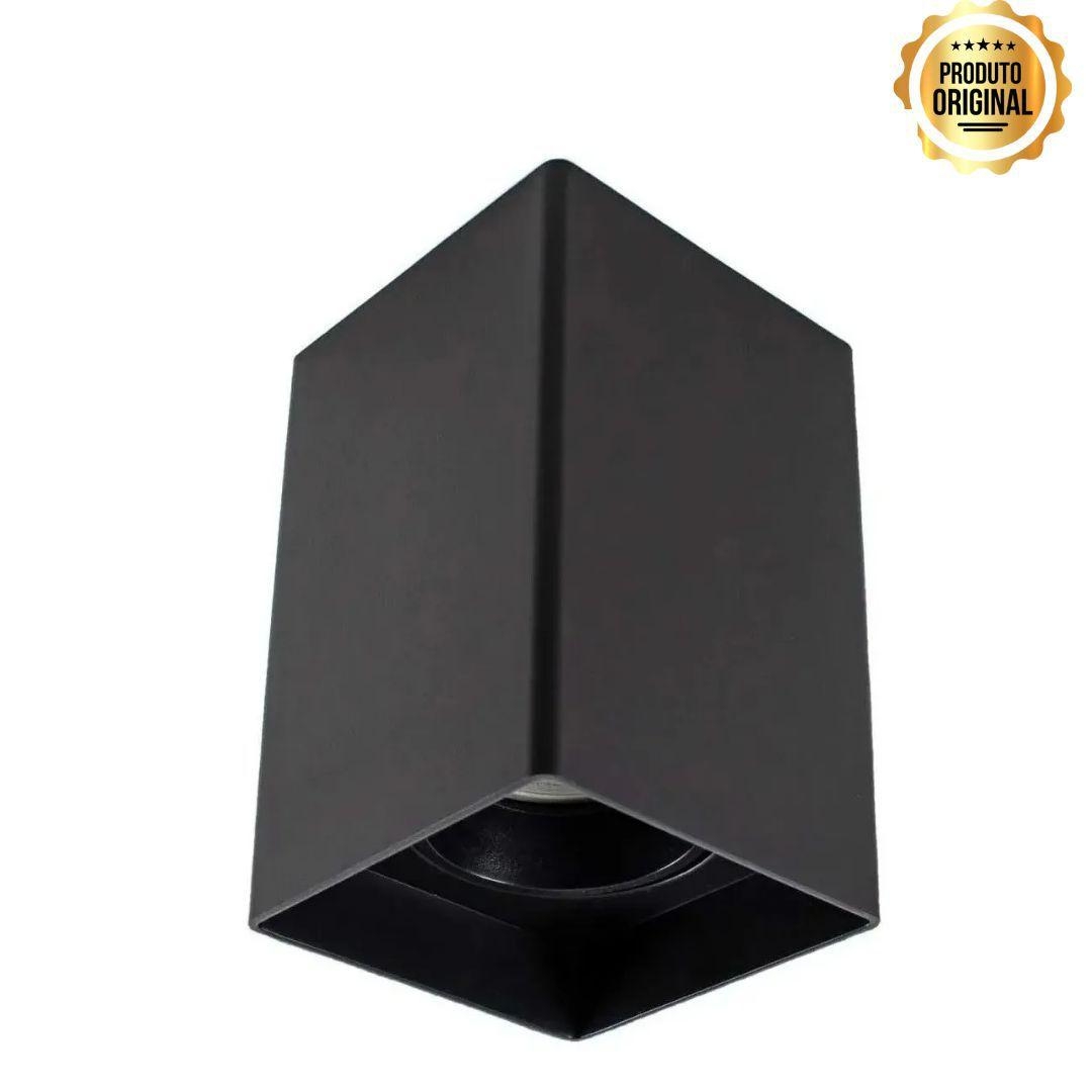 Spot Sobrepor Opus LED Policarbonato MR16 Preto 80x80x125mm OPS 80280