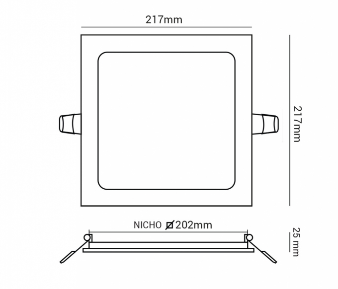 Painel Embutir Opus LED 18 watts 4000K 220x220mm OPS 30142
