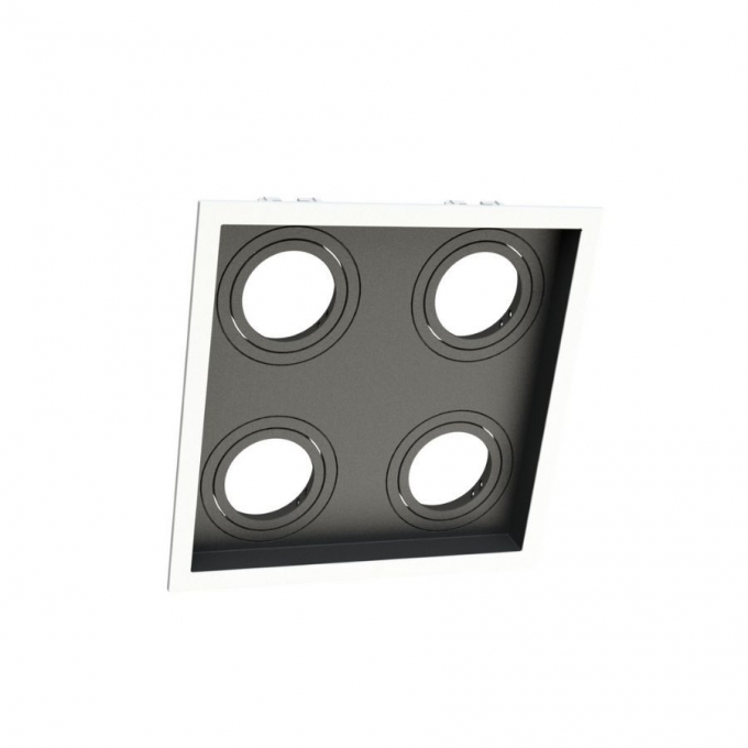 Spot Embutir Recuado Moon Quadruplo PAR20 Branco e Preto 245x245mm 1060592