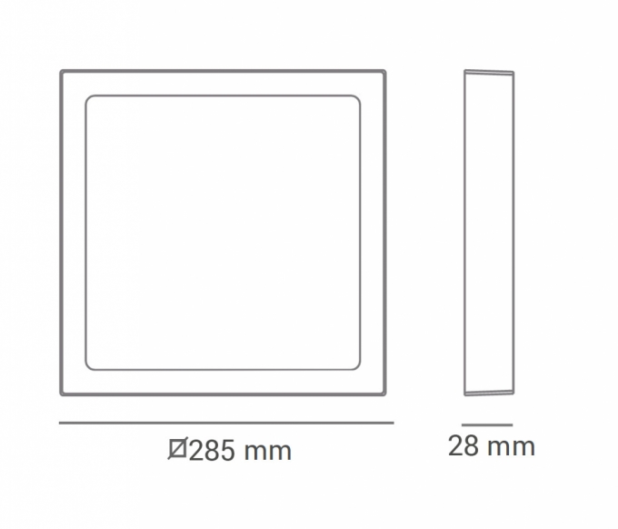 Painel Sobrepor Opus LED 24 watts 6500K 280x280mm OPS 32580