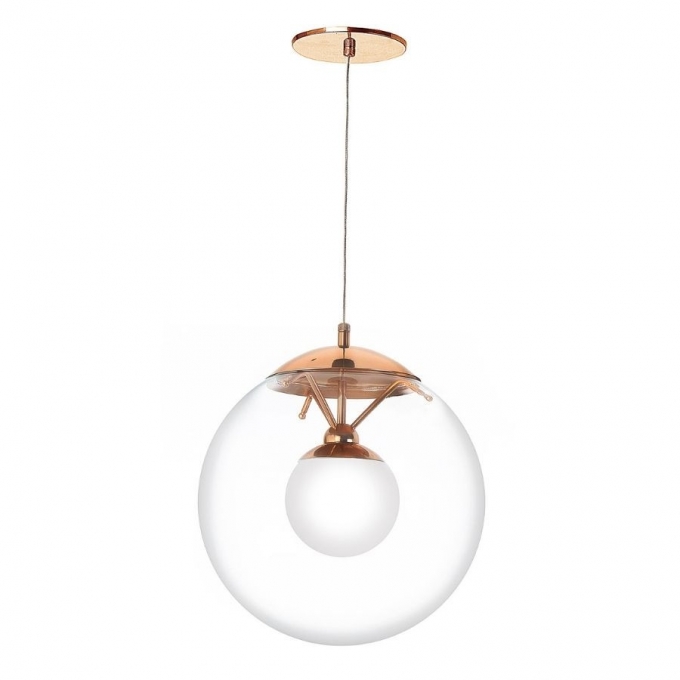 Pendente Old Artisan Esfera Vidro 1L G9 Ø300x320mm Globo Interno Ø120mm PD-5381 