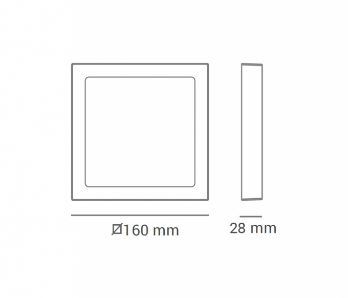 Painel Sobrepor Opus LED 12 watts 4000K 175x175mm OPS 31378