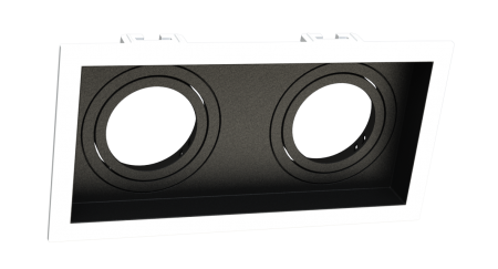 Spot Embutir Recuado Moon Duplo Dicróica Branco e Preto 190x98mm 1060298