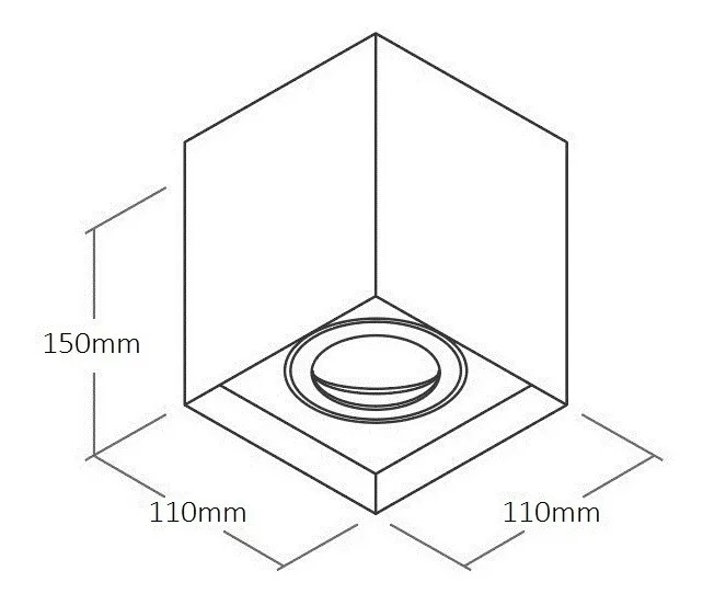 Spot Sobrepor Opus LED Policarbonato PAR20 Preto 110x110x150mm OPS 81560