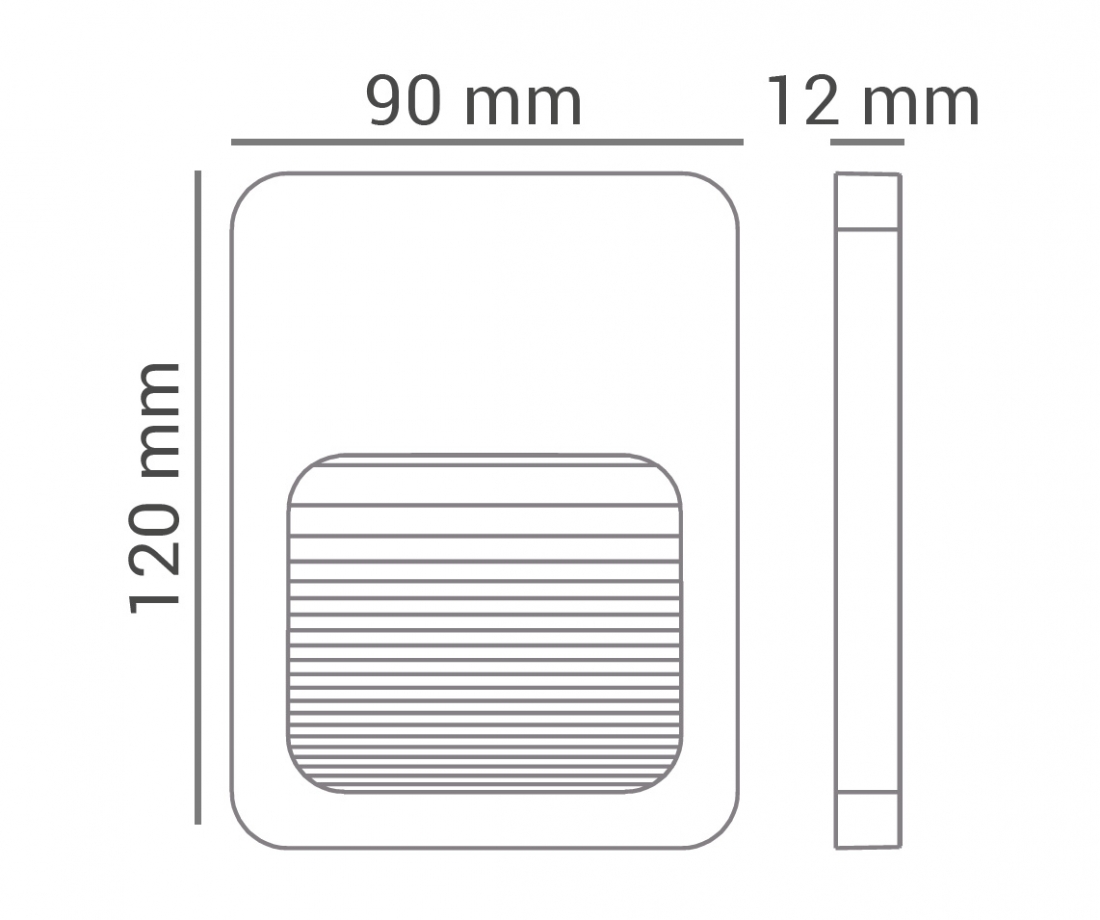 Balizador Sobrepor Opus Fit 2 watts 3000K IP65 Preto 120x90x12mm OPS 33419