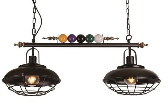 Pendente LUZ DE CASA Bilhar e Sinuca 2L E27 730mm Preto