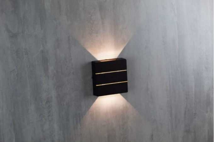Arandela Blumenau Aletada 6 watts IP65 3000K Preto 120x120mm 23633001