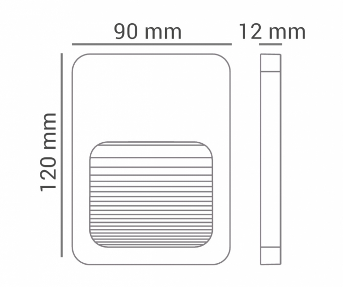 Balizador Sobrepor Opus Fit 2 watts 3000K IP65 Preto 120x90x12mm OPS 33419