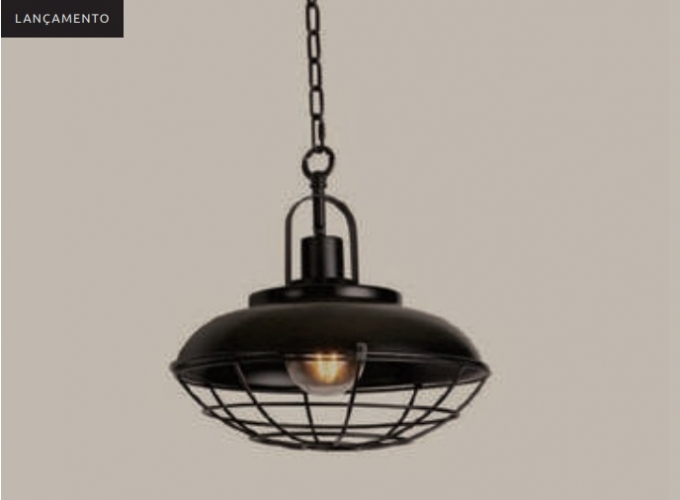 Pendente LUZ DE CASA Industrial Maju 1L E27 Ø310mm Preto