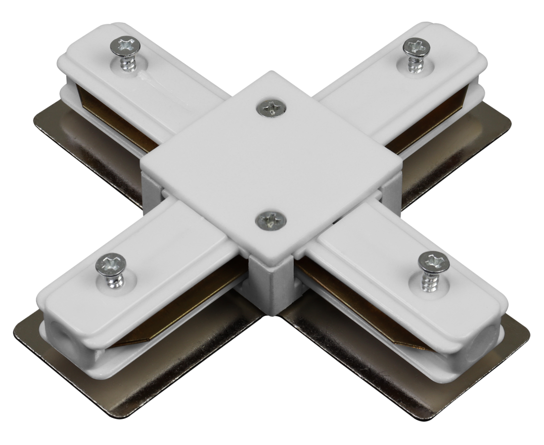 Conexão X Evoled Branco para Trilho Eletrificado Sobrepor LE-3568