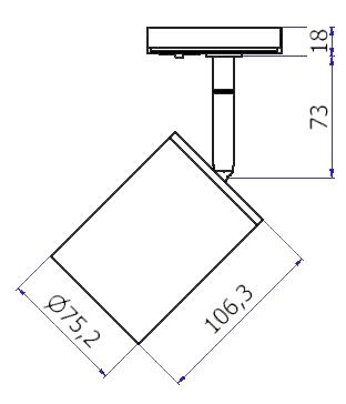Spot para Trilho Evoled Focus AR70 Branco Antiofuscante Ø75x186x81mm LE-4132